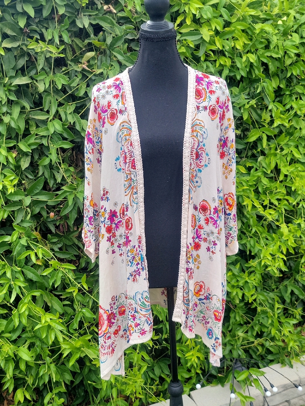 Floral Boho Colorful Kimono Duster Cardigan Festival Boho Vibes